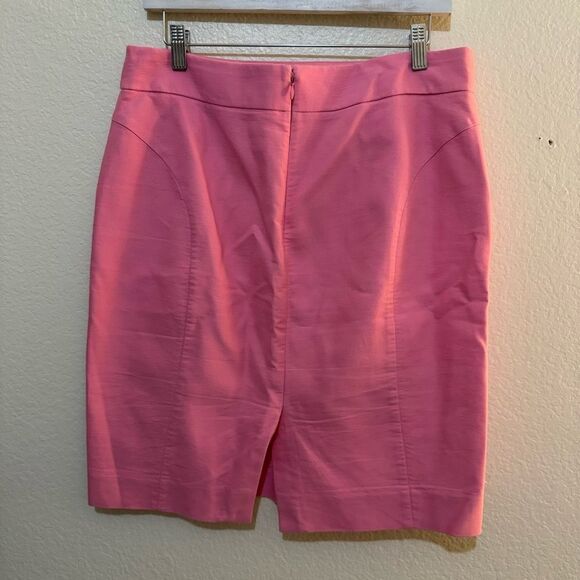 J. Crew Factory Barbie Pink Solid Double Serge Cotton Pencil Mini Skirt 10 - Picture 6 of 15